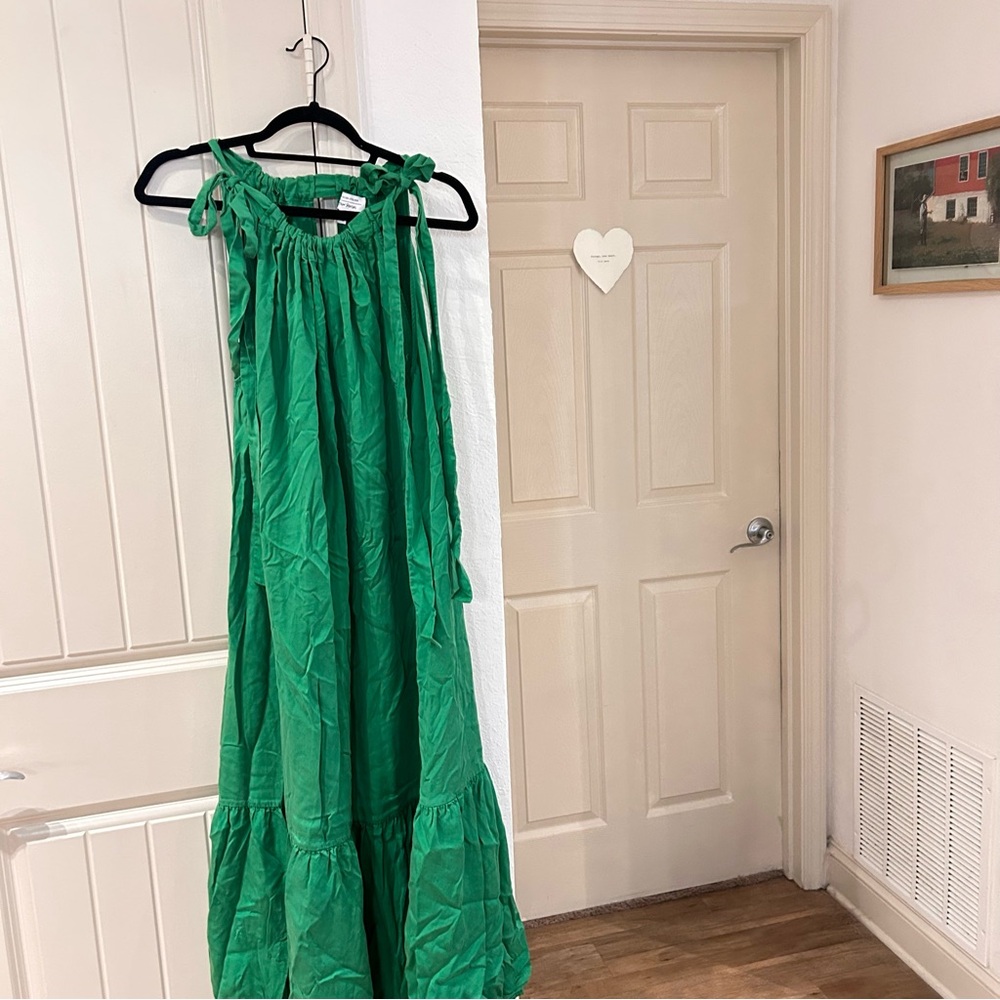 Spring Green Sleeveless Maxi Dress